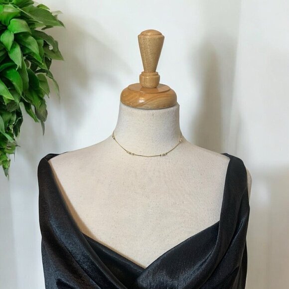 Vintage Gold Tone Faux Pearl 15" Choker Necklace - Picture 2 of 7